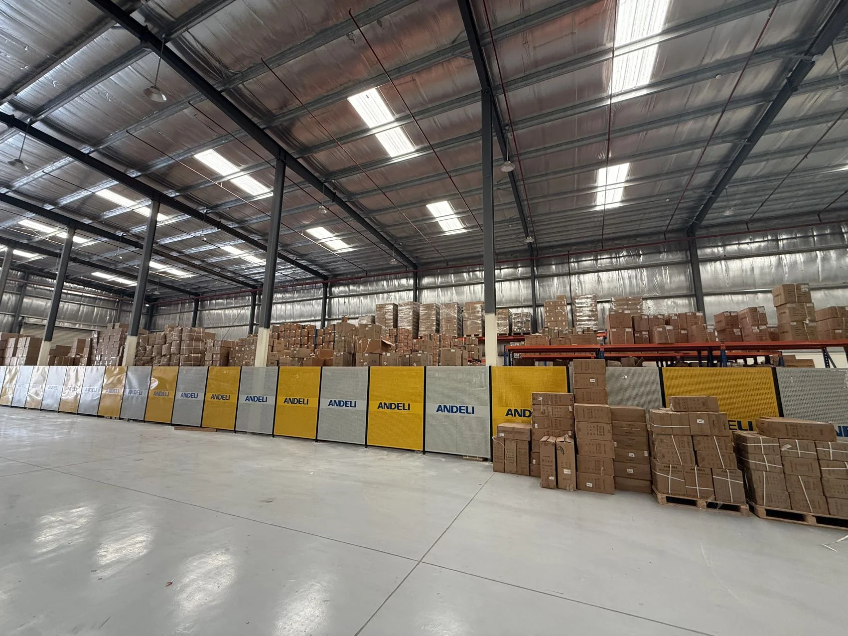 Andeli warehouse stock area