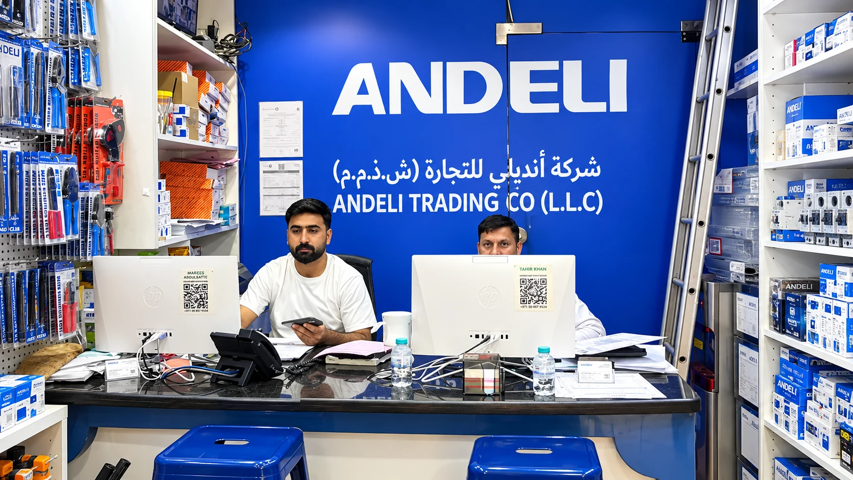 Customer service counter at Andeli Dubai Main Store