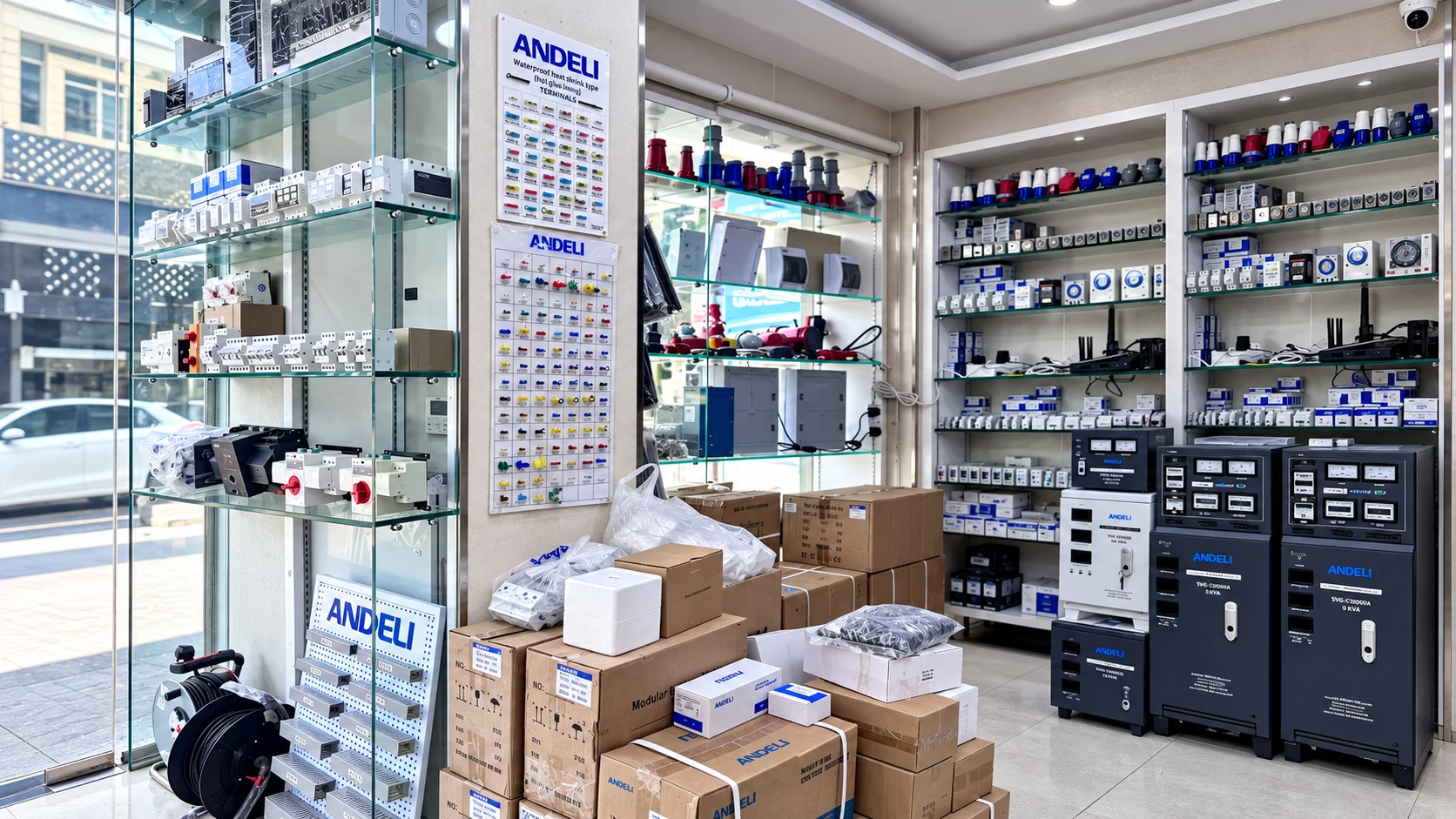Electrical product display inside Andeli Dubai Branch 1
