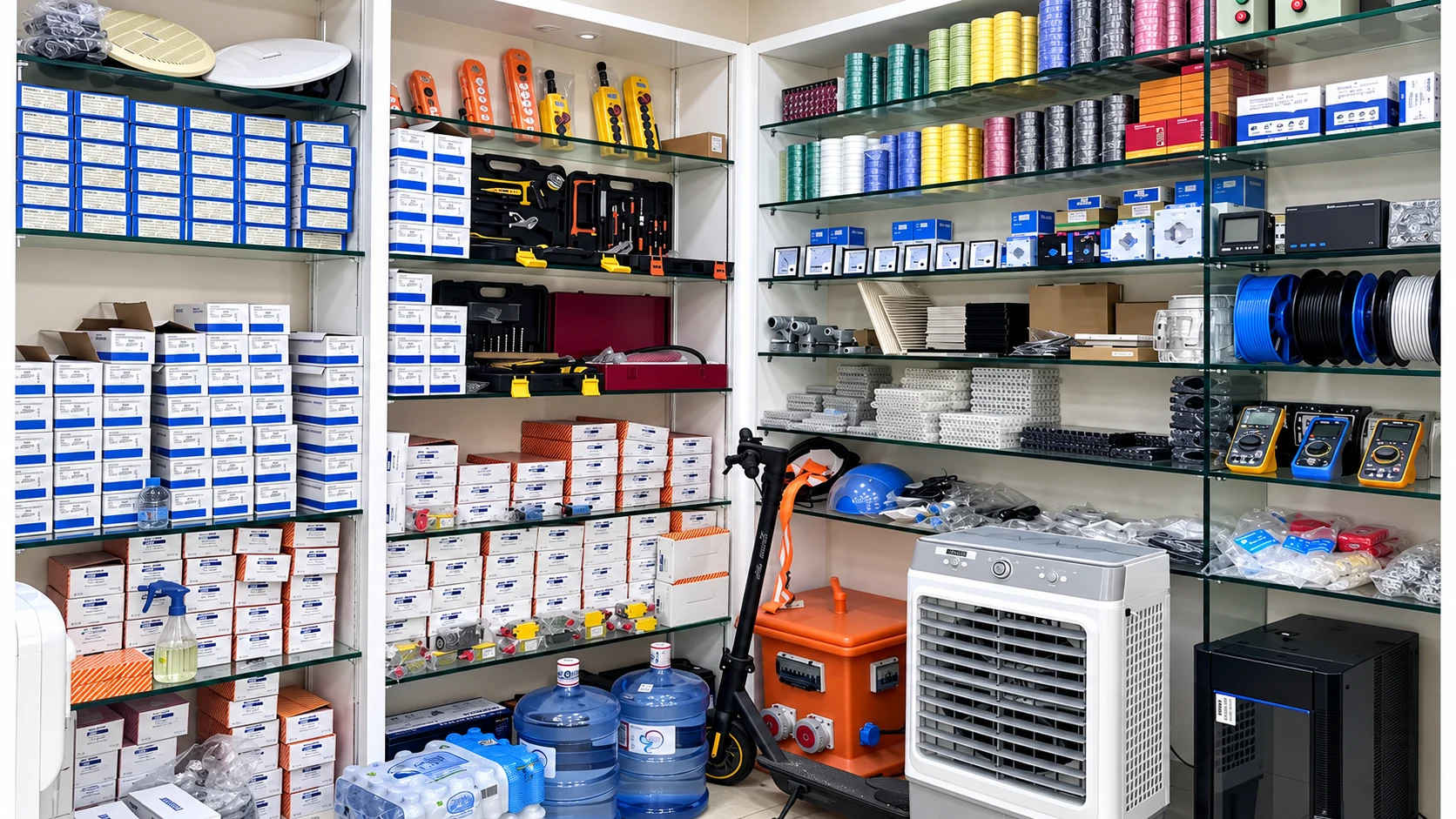 Electrical inventory inside Andeli Dubai Branch 1